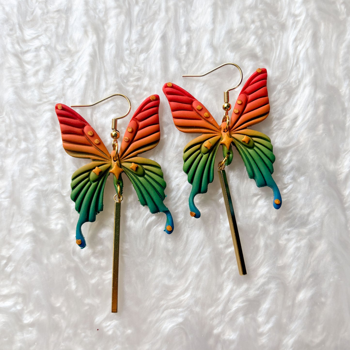 RAINBOW MOTH EARRINGS