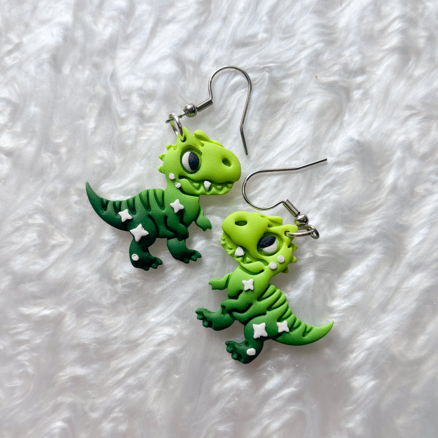GREEN T-REX EARRINGS