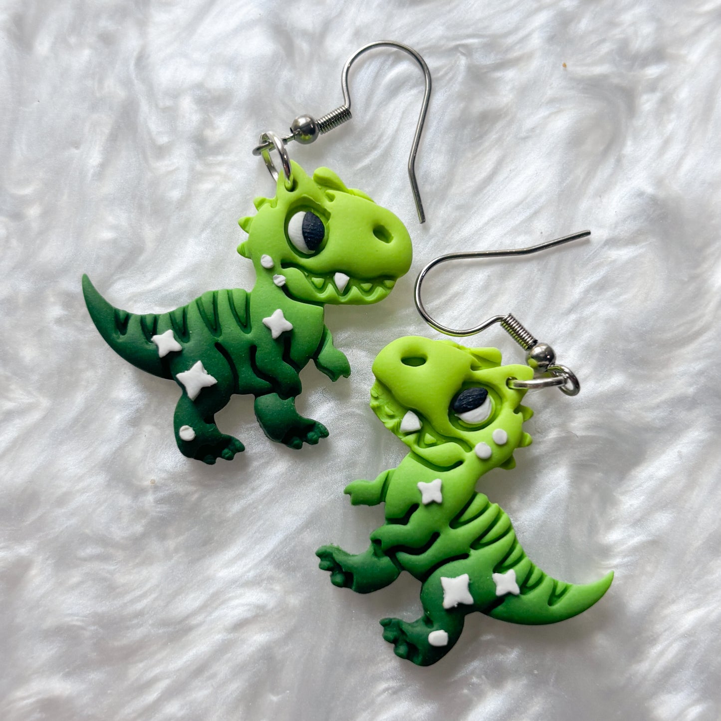 GREEN T-REX EARRINGS