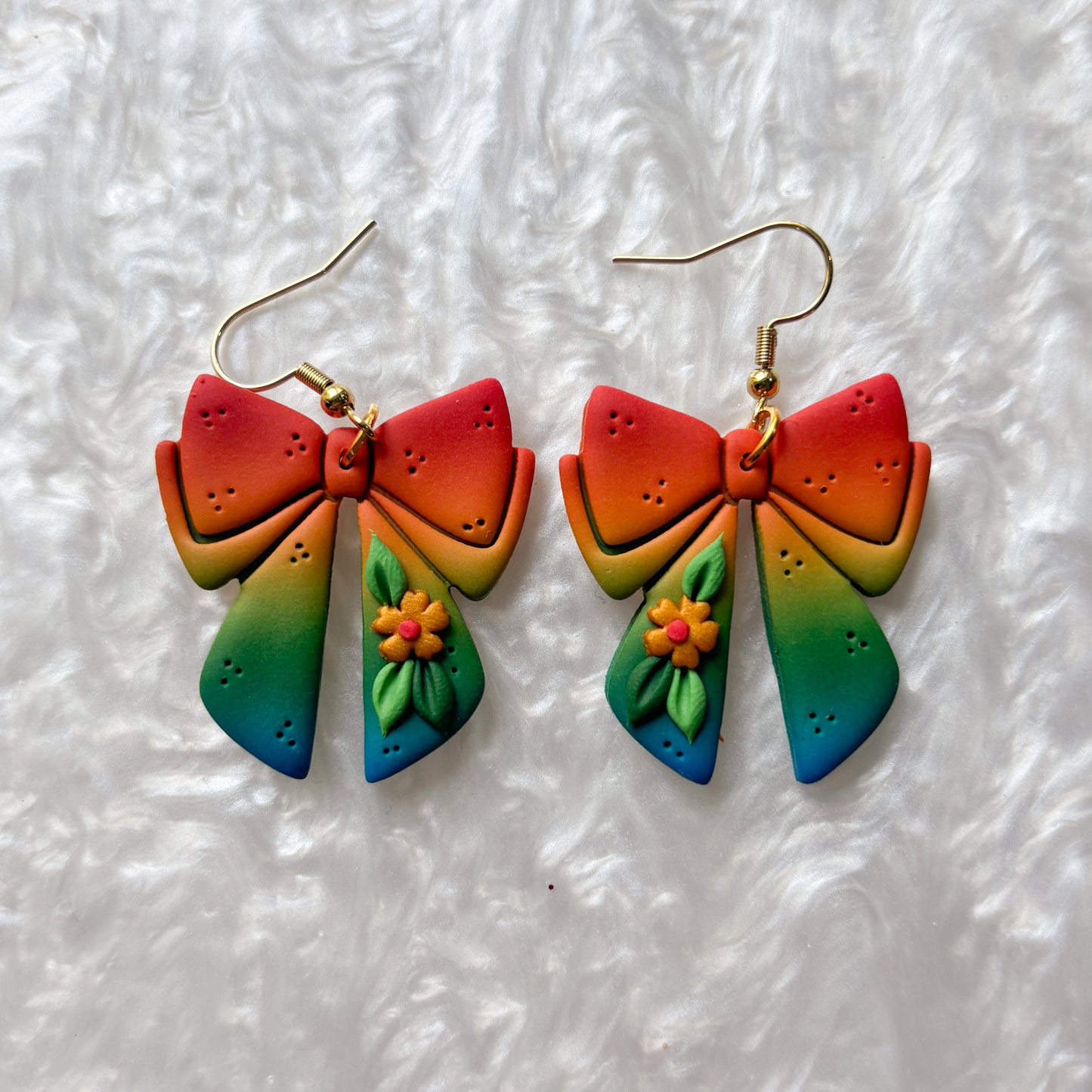 RAINBOW BOW EARRINGS