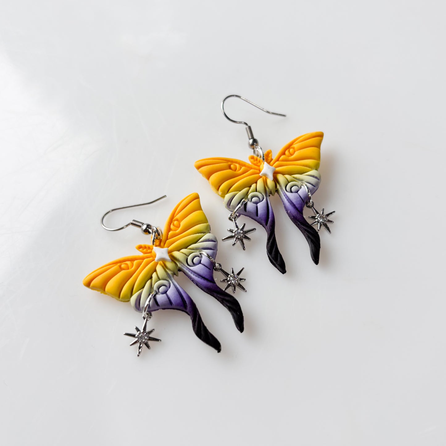 NONBINARY FLAG MOTH EARRINGS