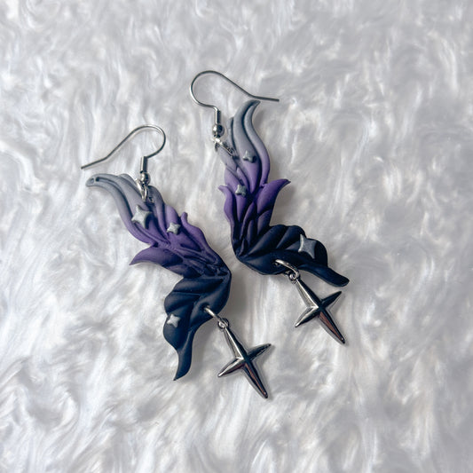 PURPLE FAIRY WING EARRINGS