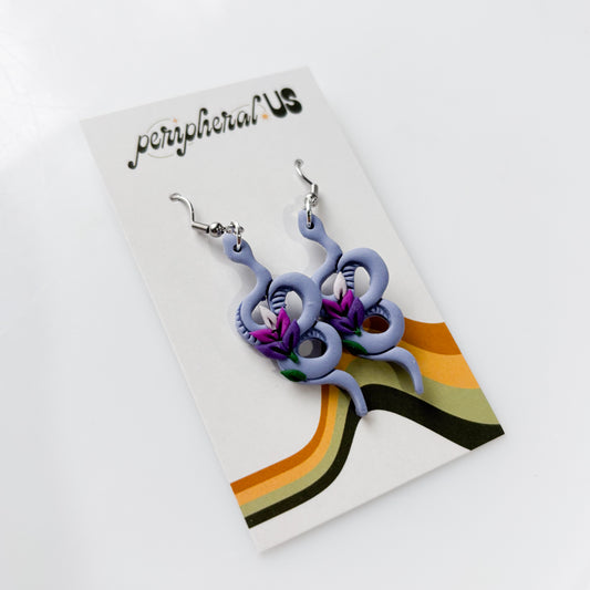 LAVENDER SNAKE EARRINGS