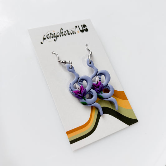 LAVENDER SNAKE EARRINGS