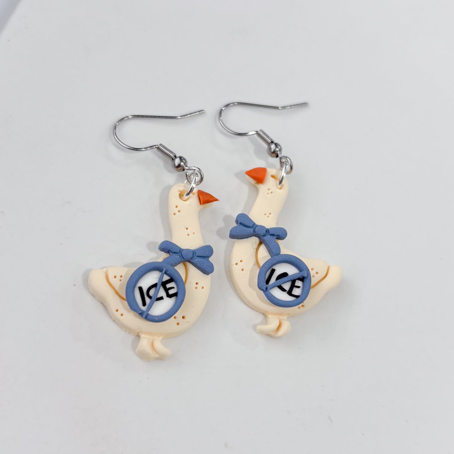 ICE OUT GEESE EARRINGS (BLUE)