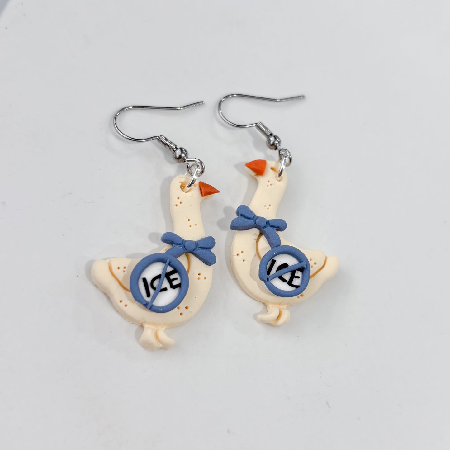 ICE OUT GEESE EARRINGS (BLUE)