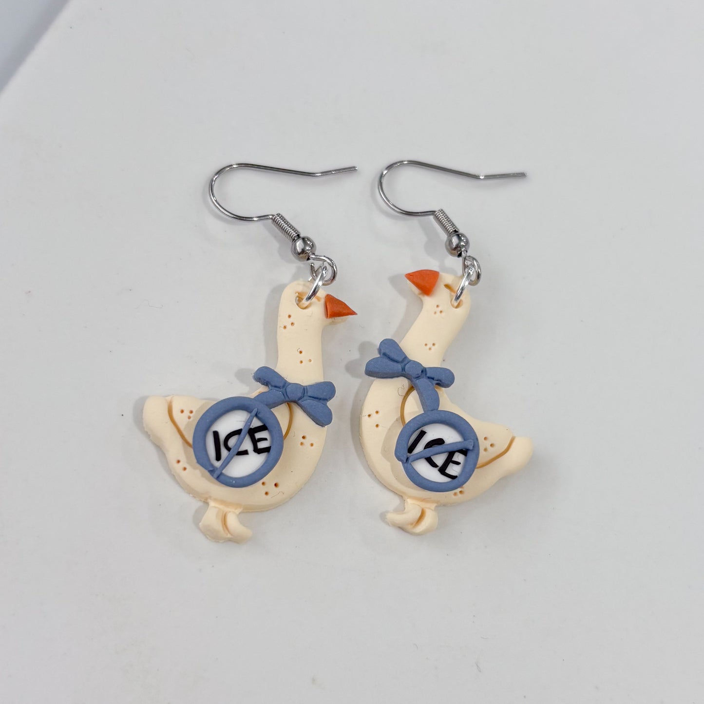 ICE OUT GEESE EARRINGS (BLUE)