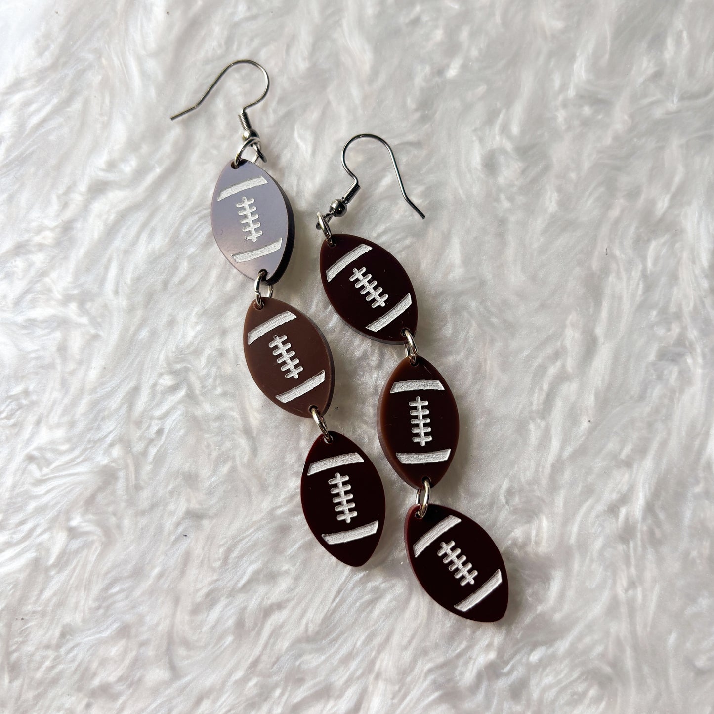FOOTBALL TRIO ACRYLIC EARRINGS