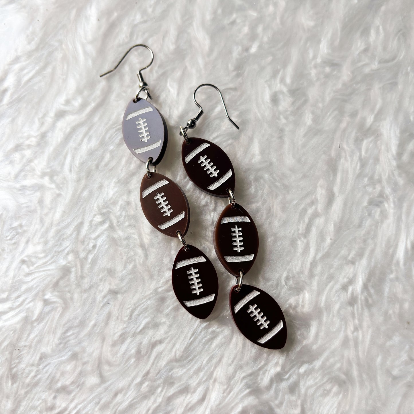 FOOTBALL TRIO ACRYLIC EARRINGS