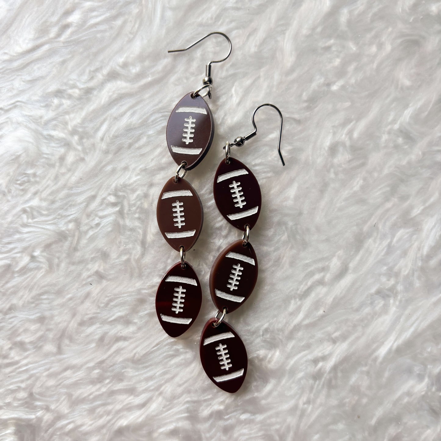 FOOTBALL TRIO ACRYLIC EARRINGS