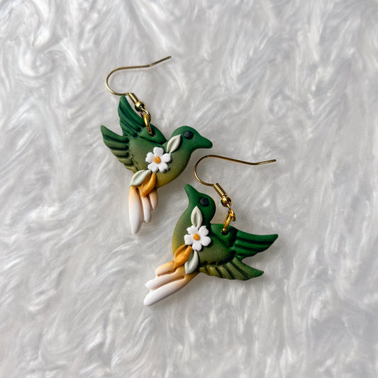 HUMMINGBIRD DAISY EARRINGS