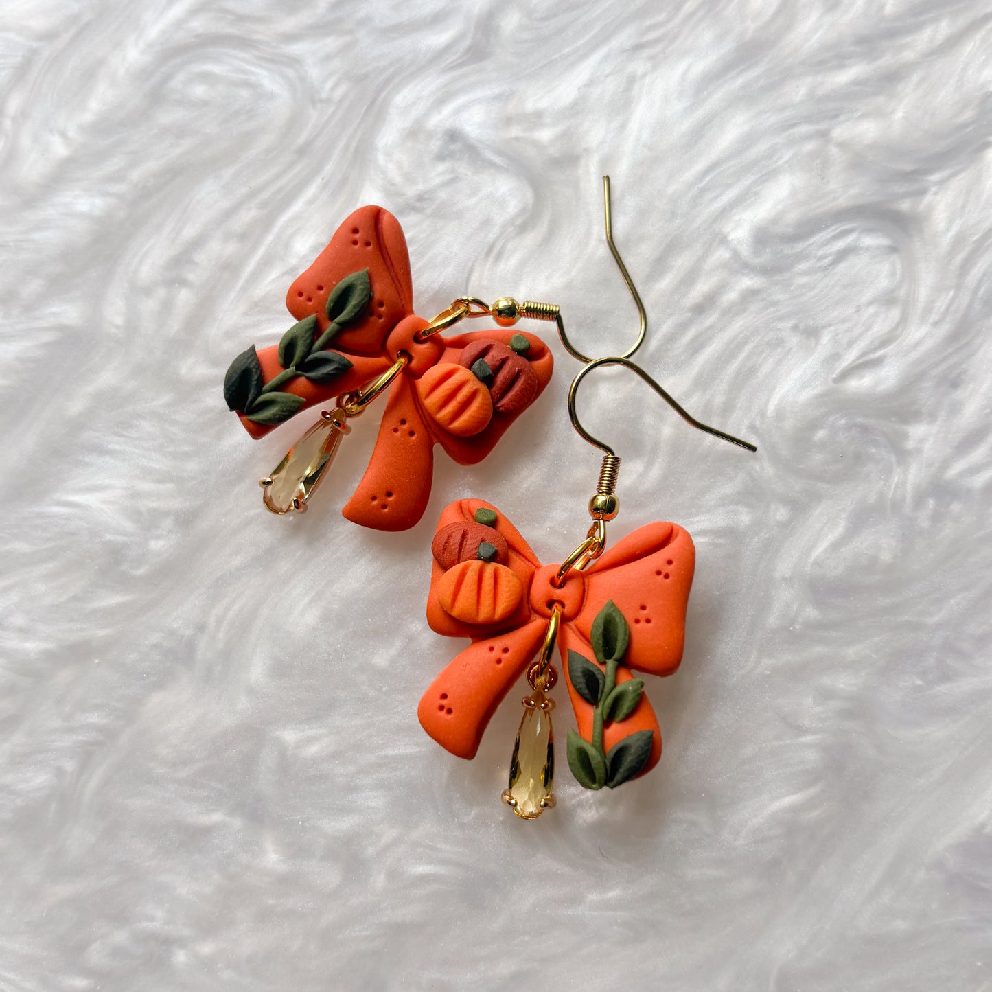 PUMPKIN BOW EARRINGS