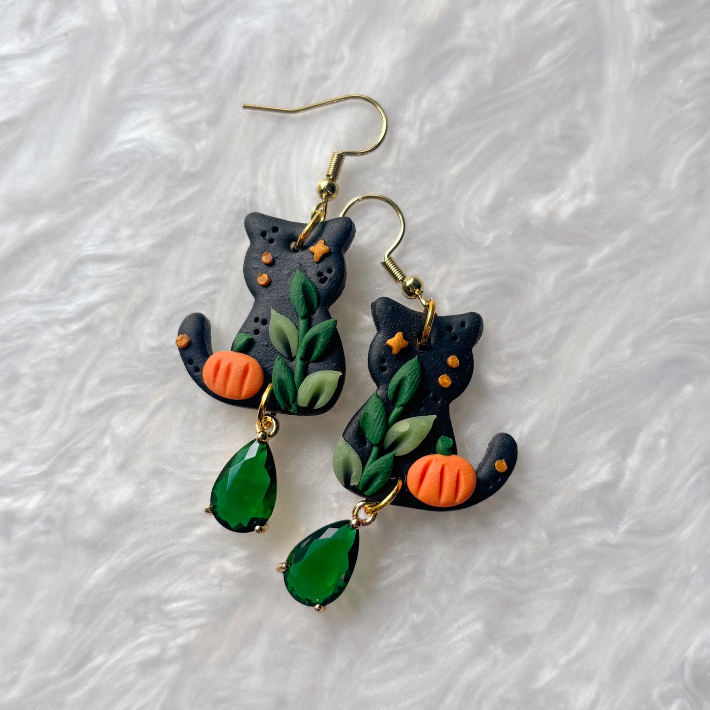 PUMPKIN HARVEST CAT EARRINGS