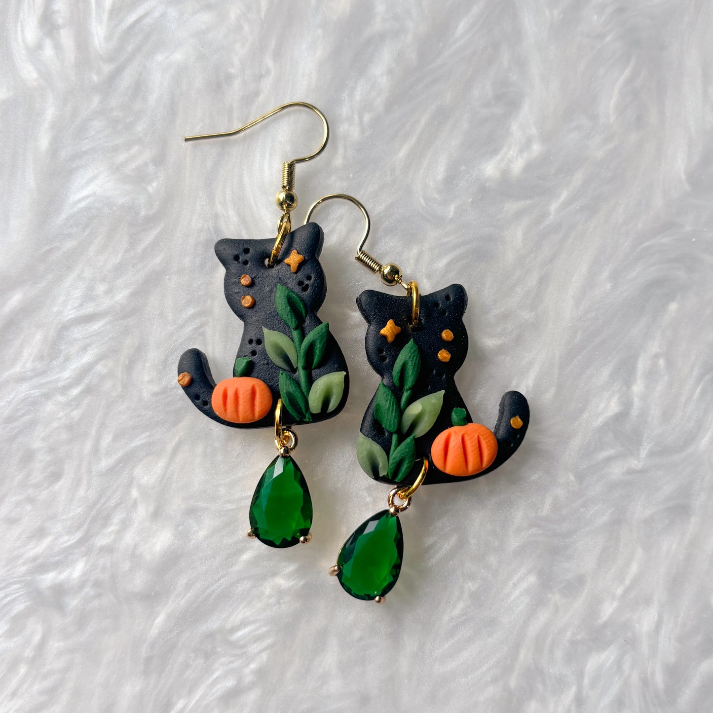 PUMPKIN HARVEST CAT EARRINGS