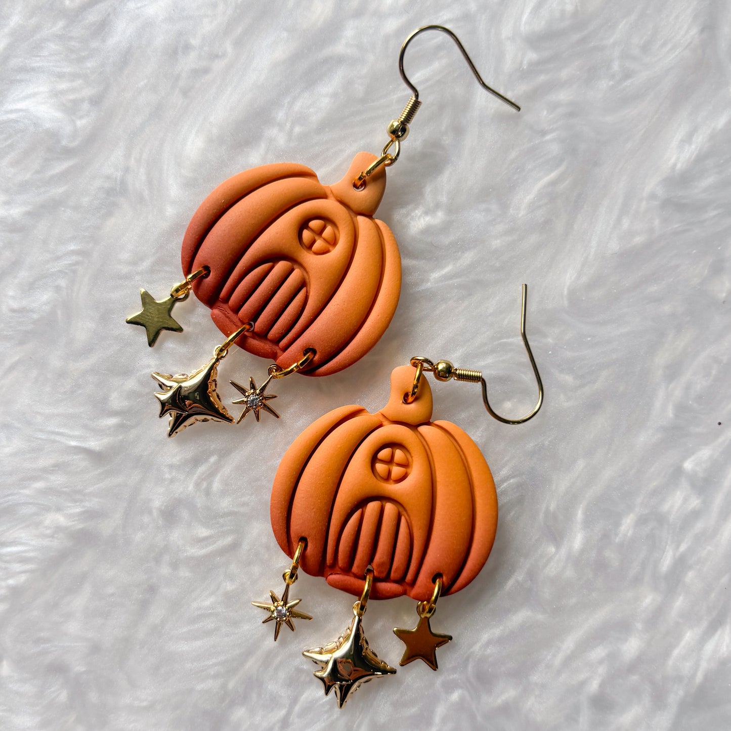 OMBRE PUMPKIN HOUSE EARRINGS