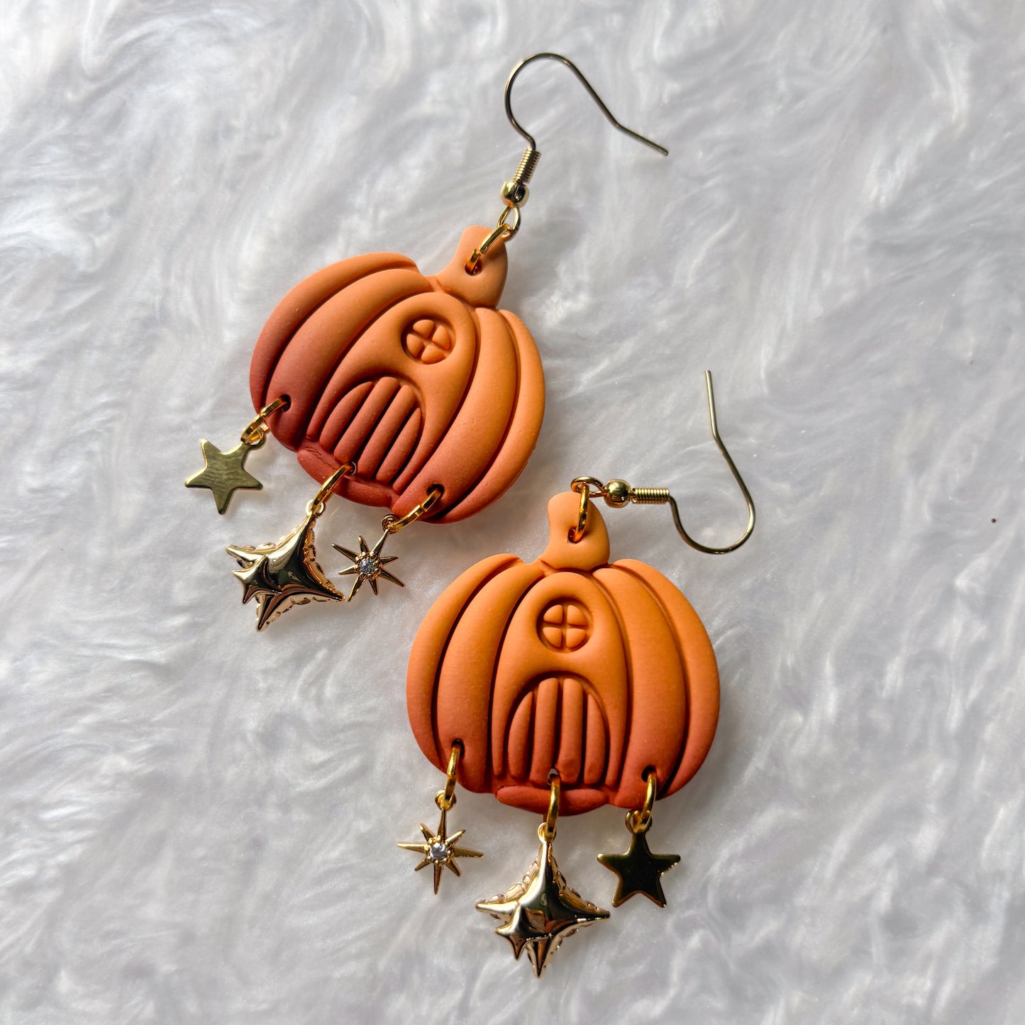 OMBRE PUMPKIN HOUSE EARRINGS