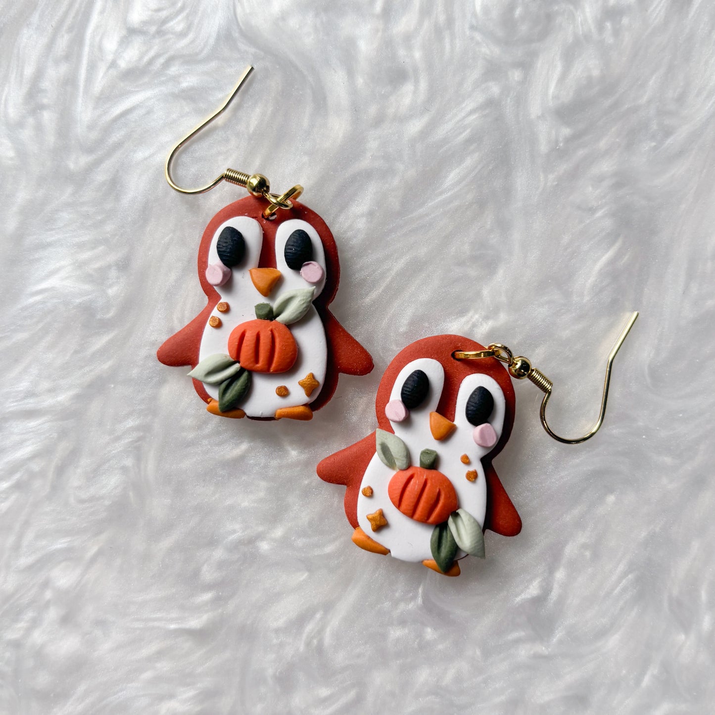 PUMPKIN PENGUIN EARRINGS