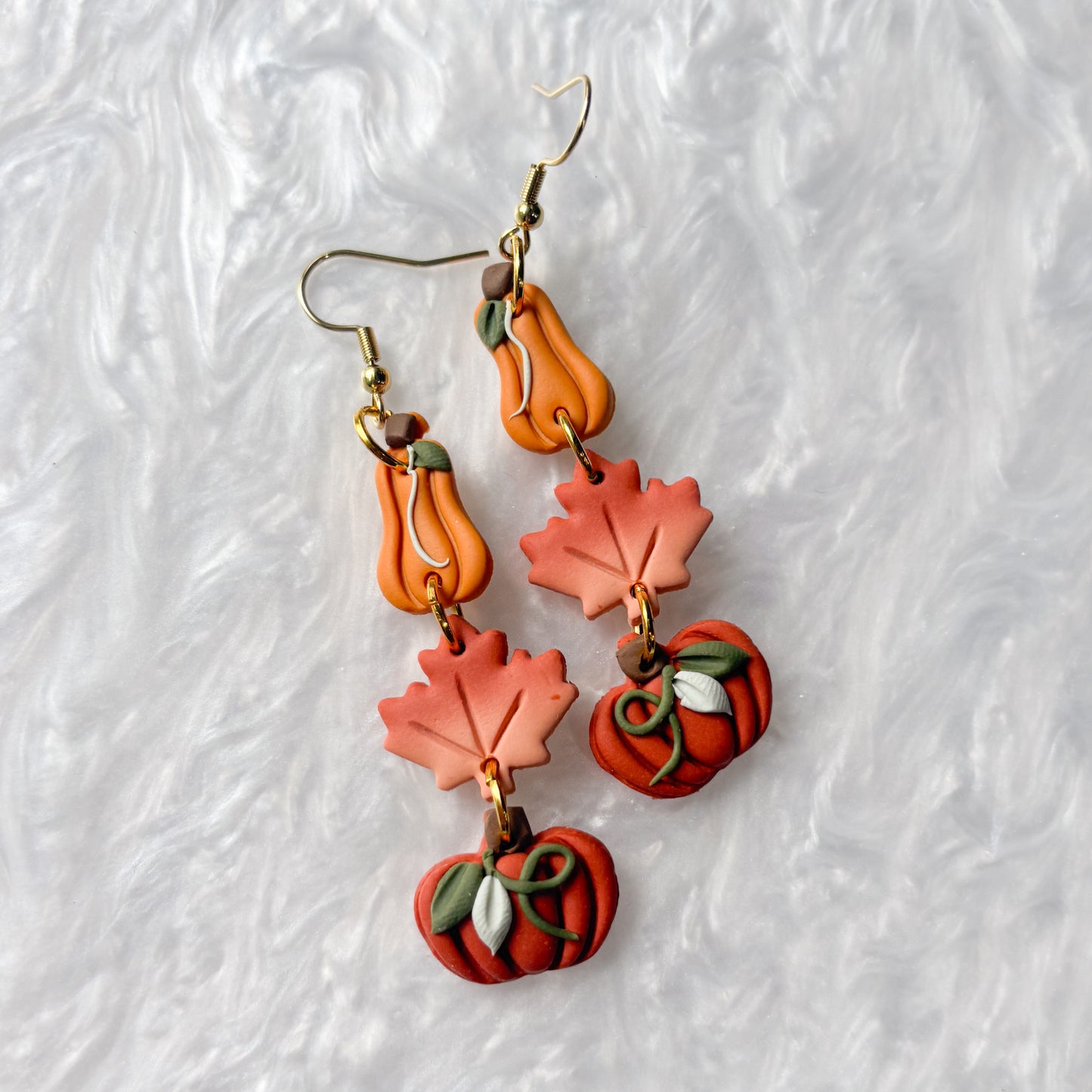GOURD LEAF PUMPKIN EARRINGS