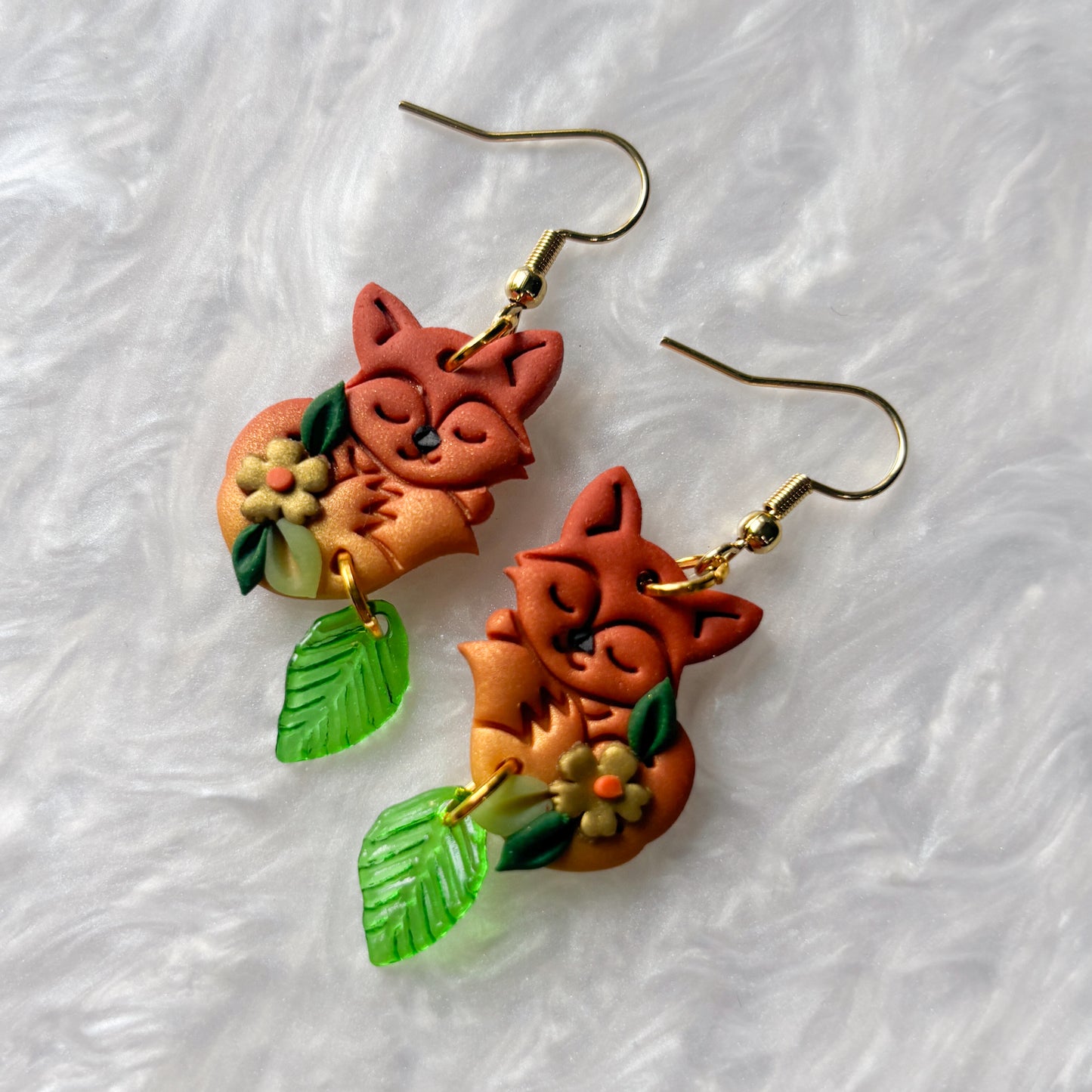 FOX & LEAF EARRINGS