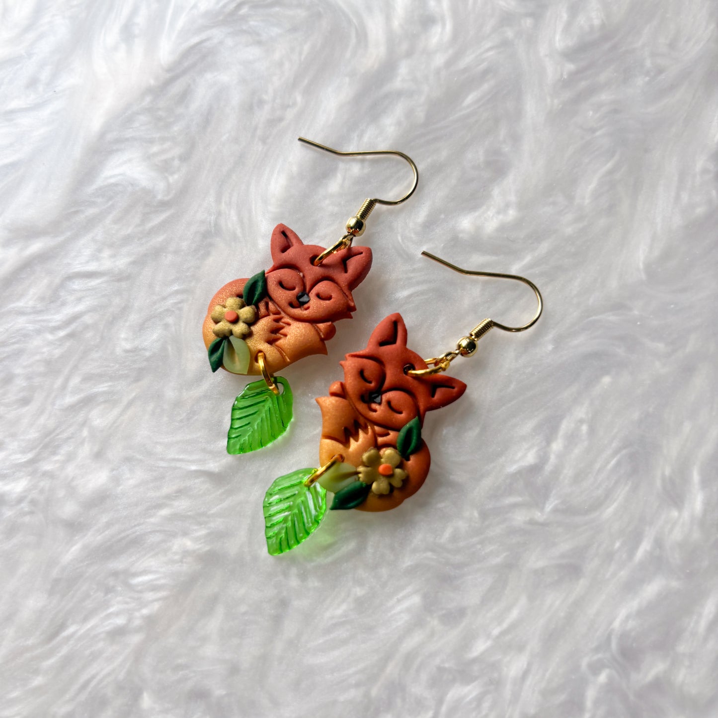 FOX & LEAF EARRINGS