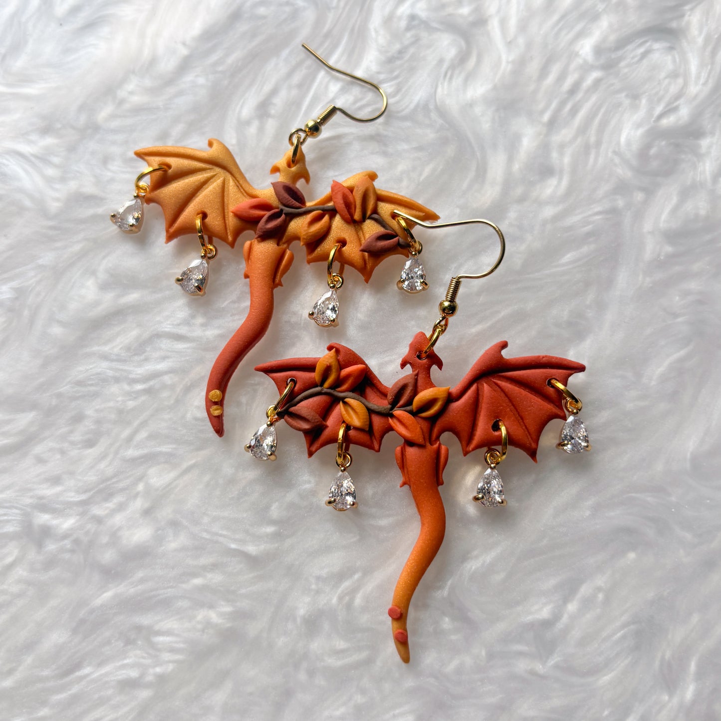 AUTUMN LEAF DRAGON EARRINGS