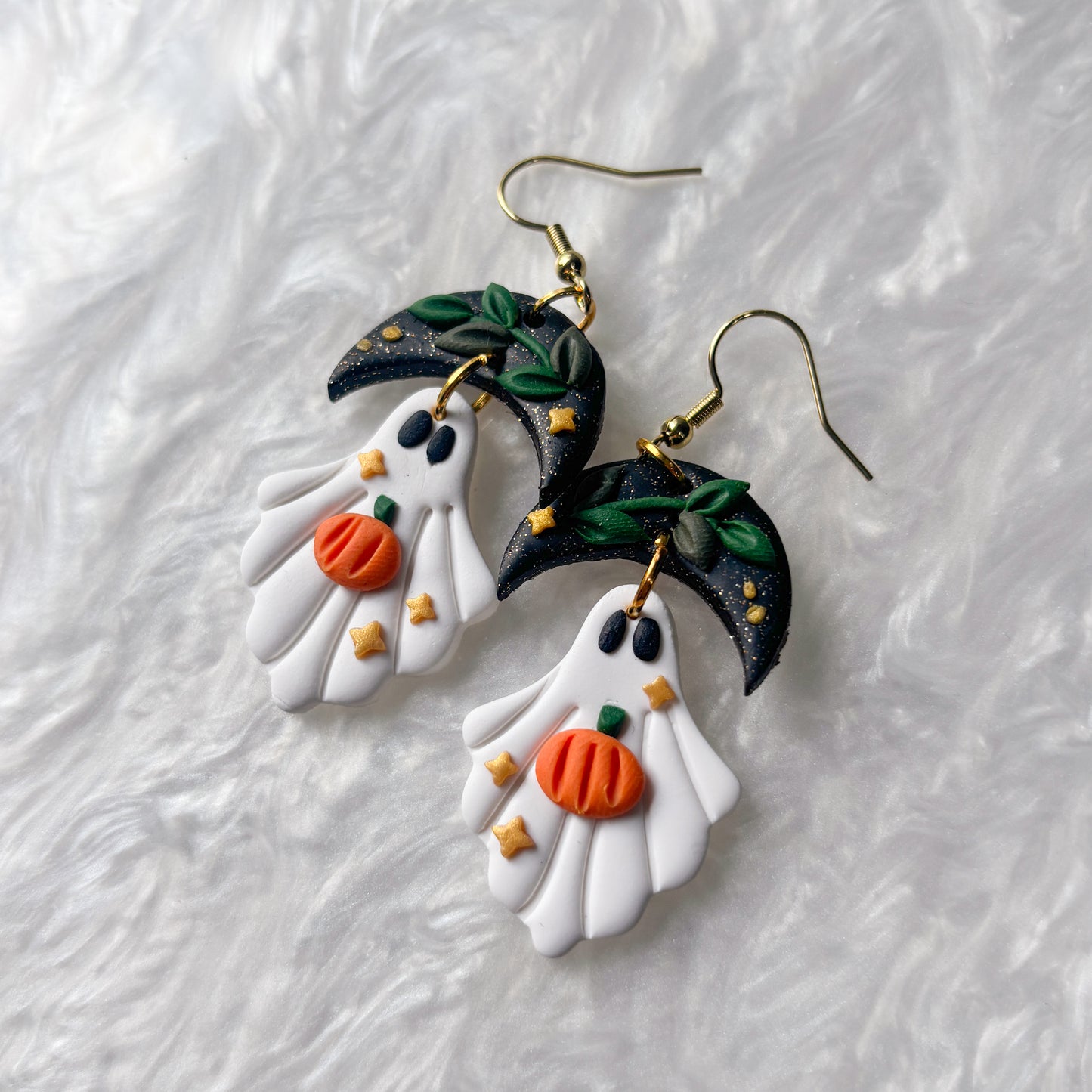 PUMPKIN MOON GHOST EARRINGS