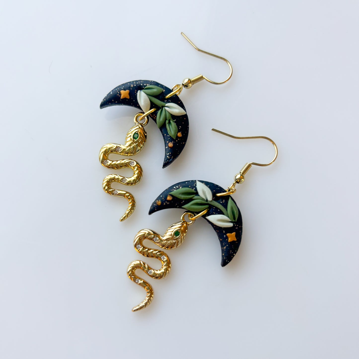 VINE MOON SNAKE EARRINGS