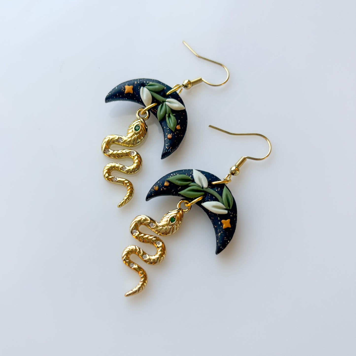 VINE MOON SNAKE EARRINGS