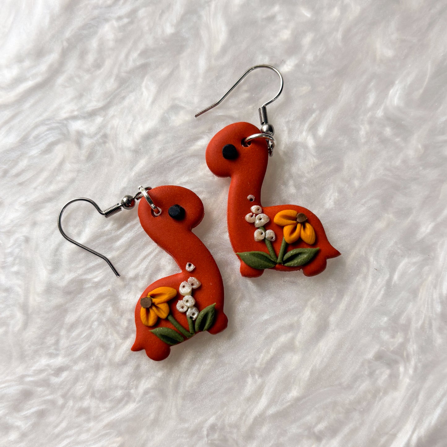 FALL FLORAL DINO EARRINGS (BRONTO)