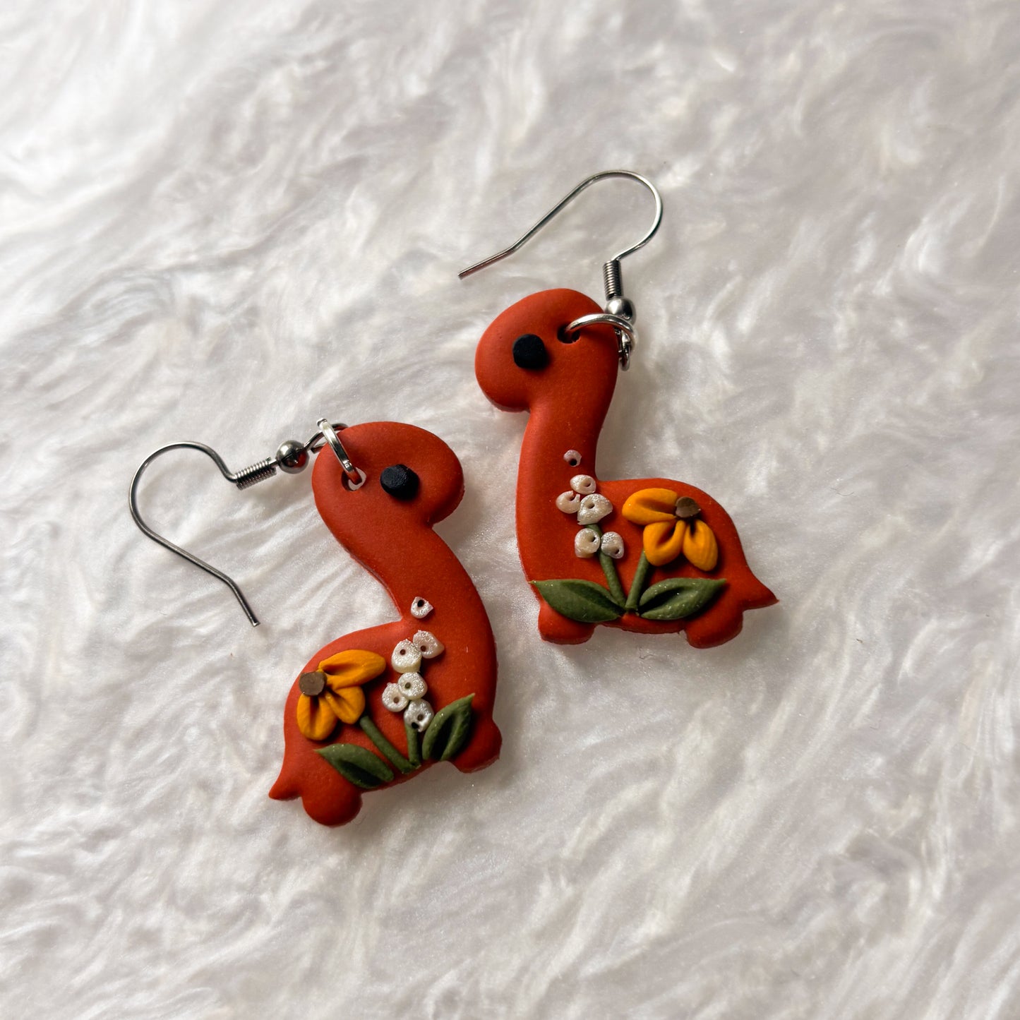 FALL FLORAL DINO EARRINGS (BRONTO)