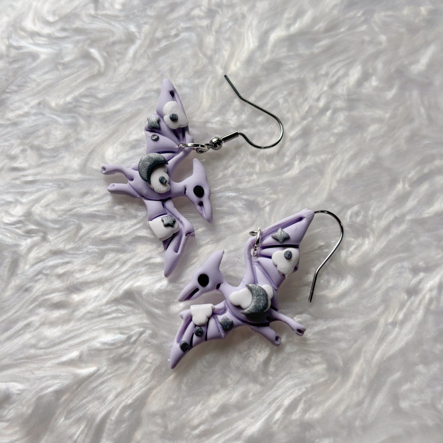 PURPLE CELESTIAL DINO EARRINGS (PTERODACTYL)