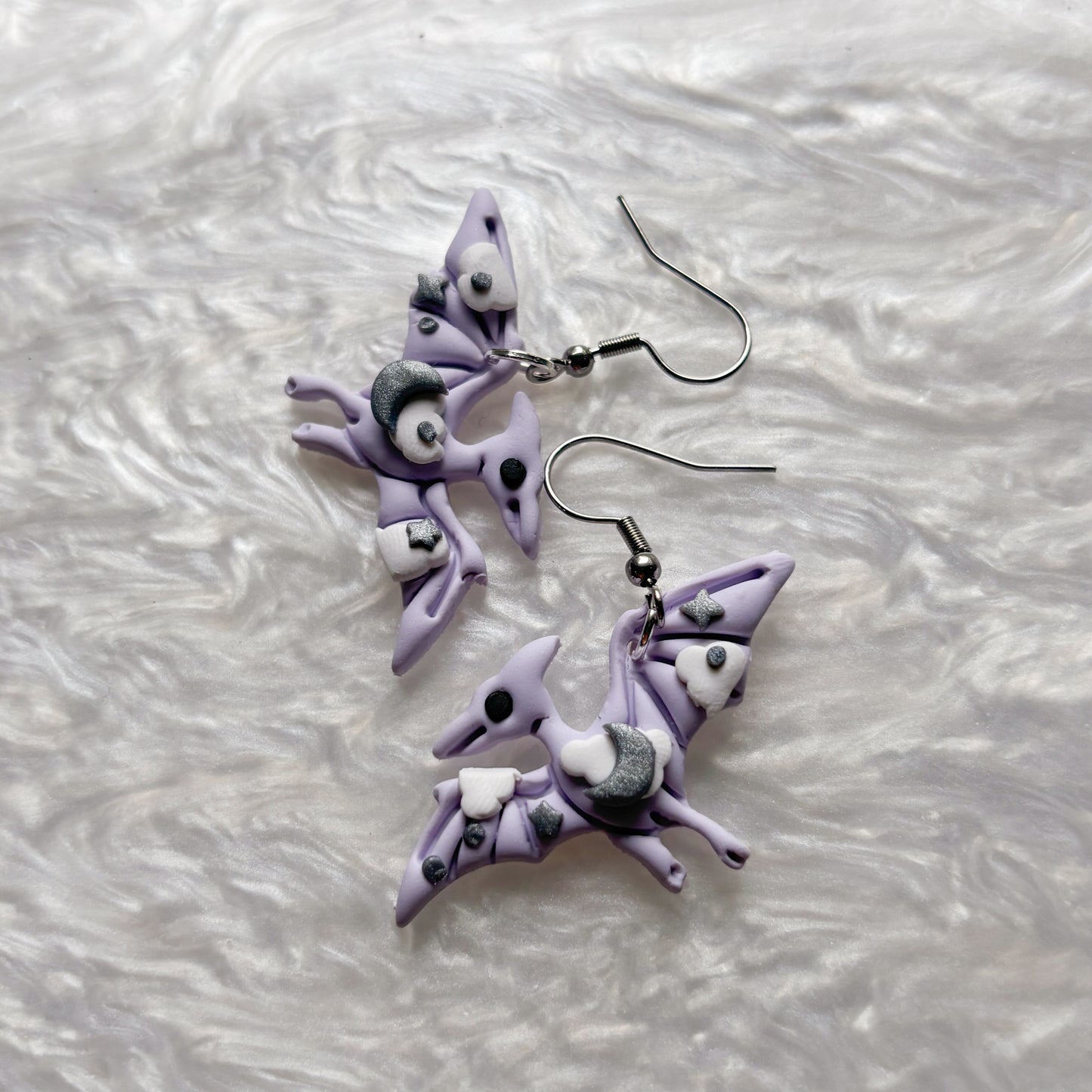 PURPLE CELESTIAL DINO EARRINGS (PTERODACTYL)