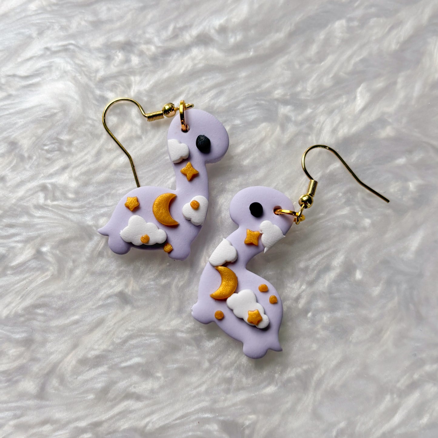 PURPLE CELESTIAL DINO EARRINGS (BRONTO)