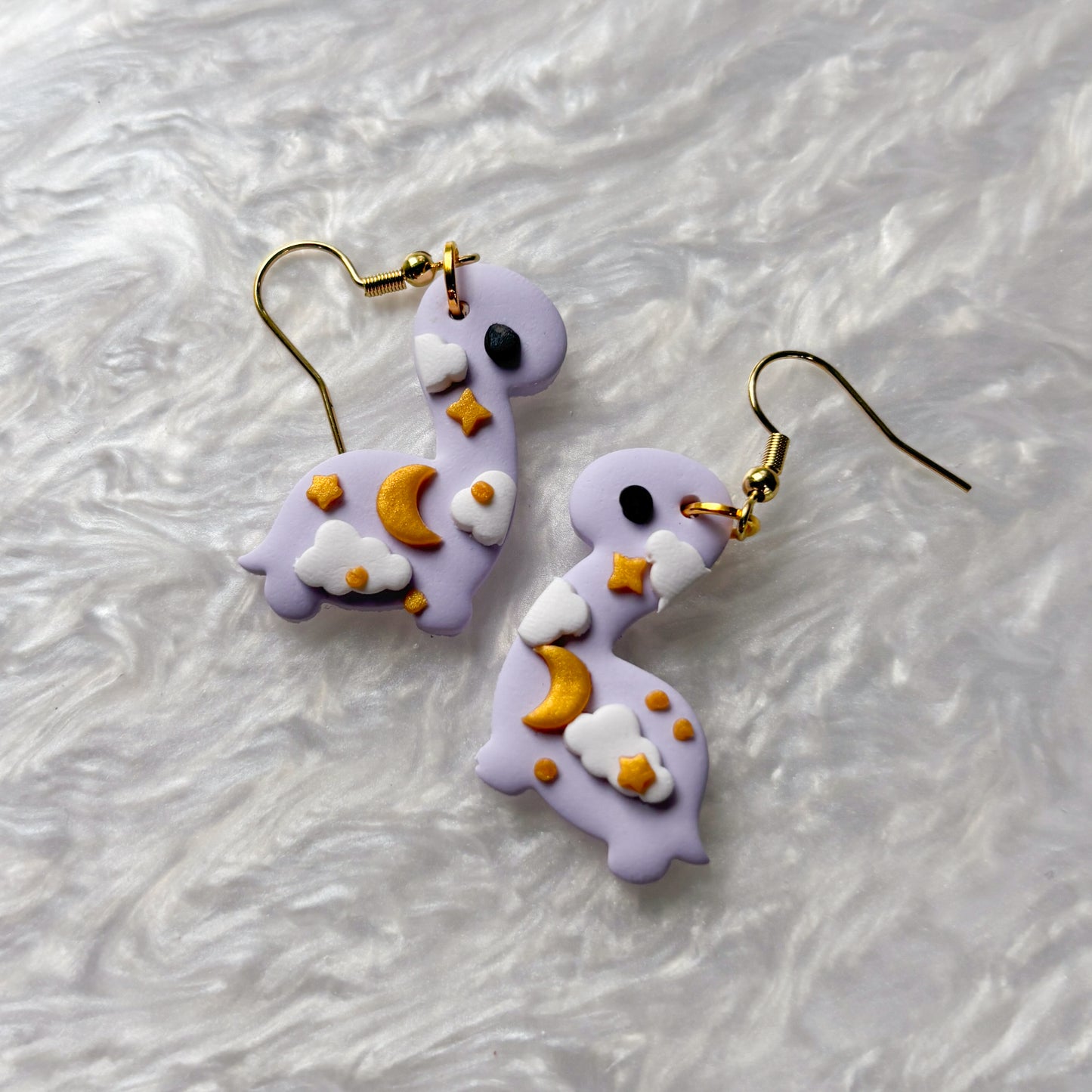PURPLE CELESTIAL DINO EARRINGS (BRONTO)