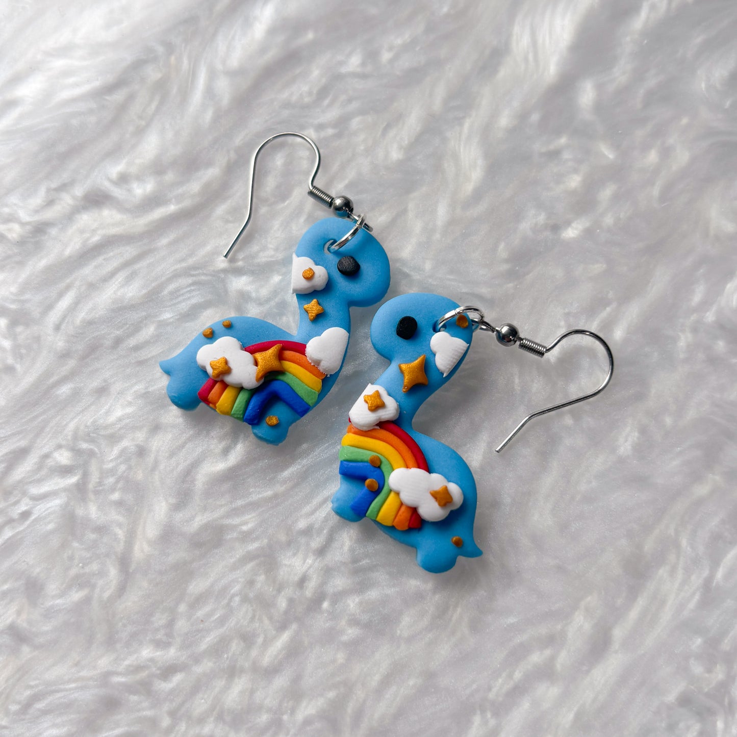 RAINBOW DINO EARRINGS (BRONTO)