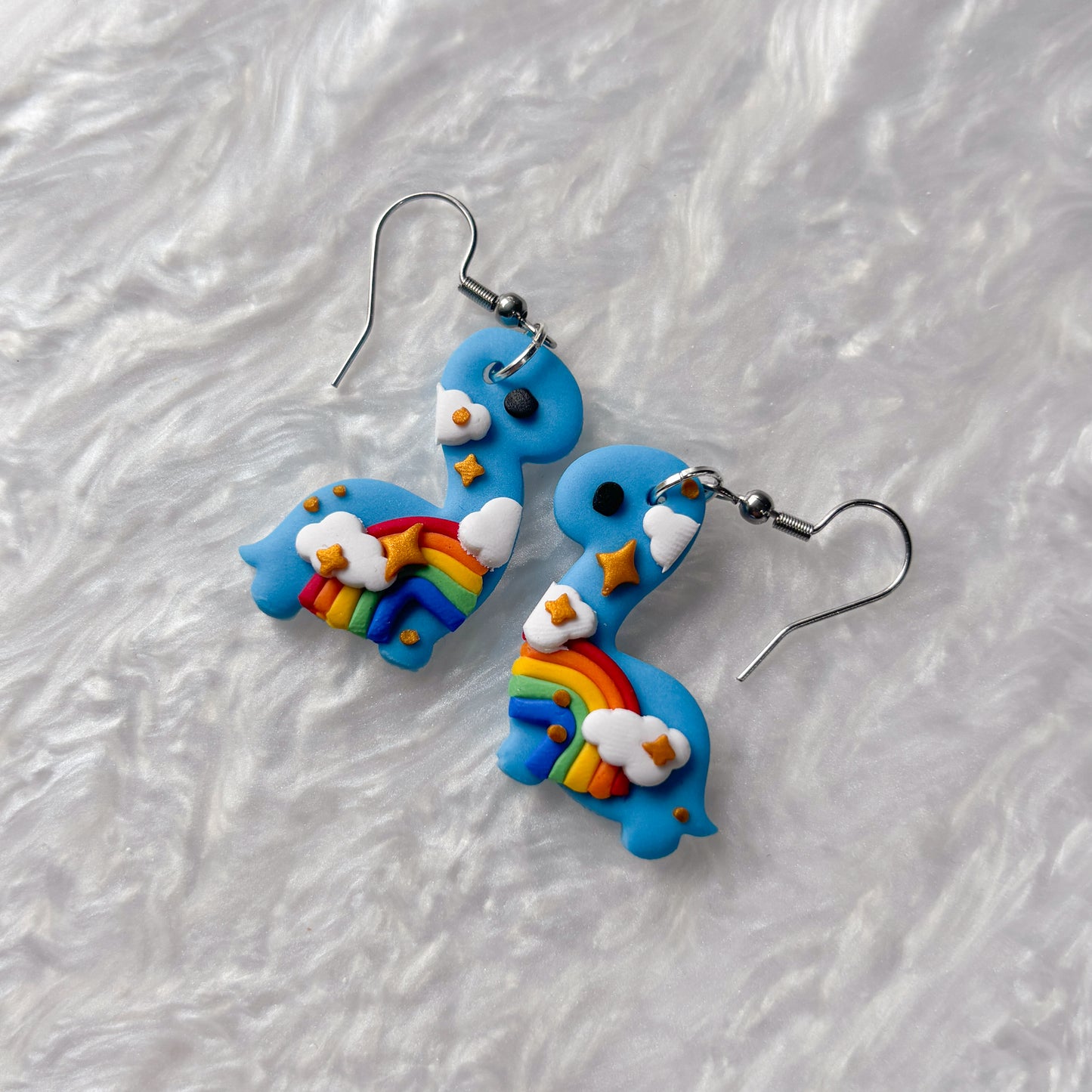 RAINBOW DINO EARRINGS (BRONTO)