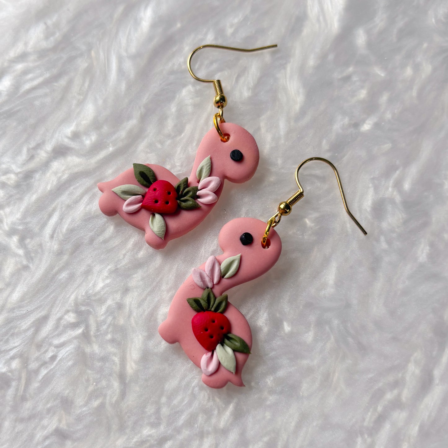 STRAWBERRY DINO EARRINGS (BRONTO)