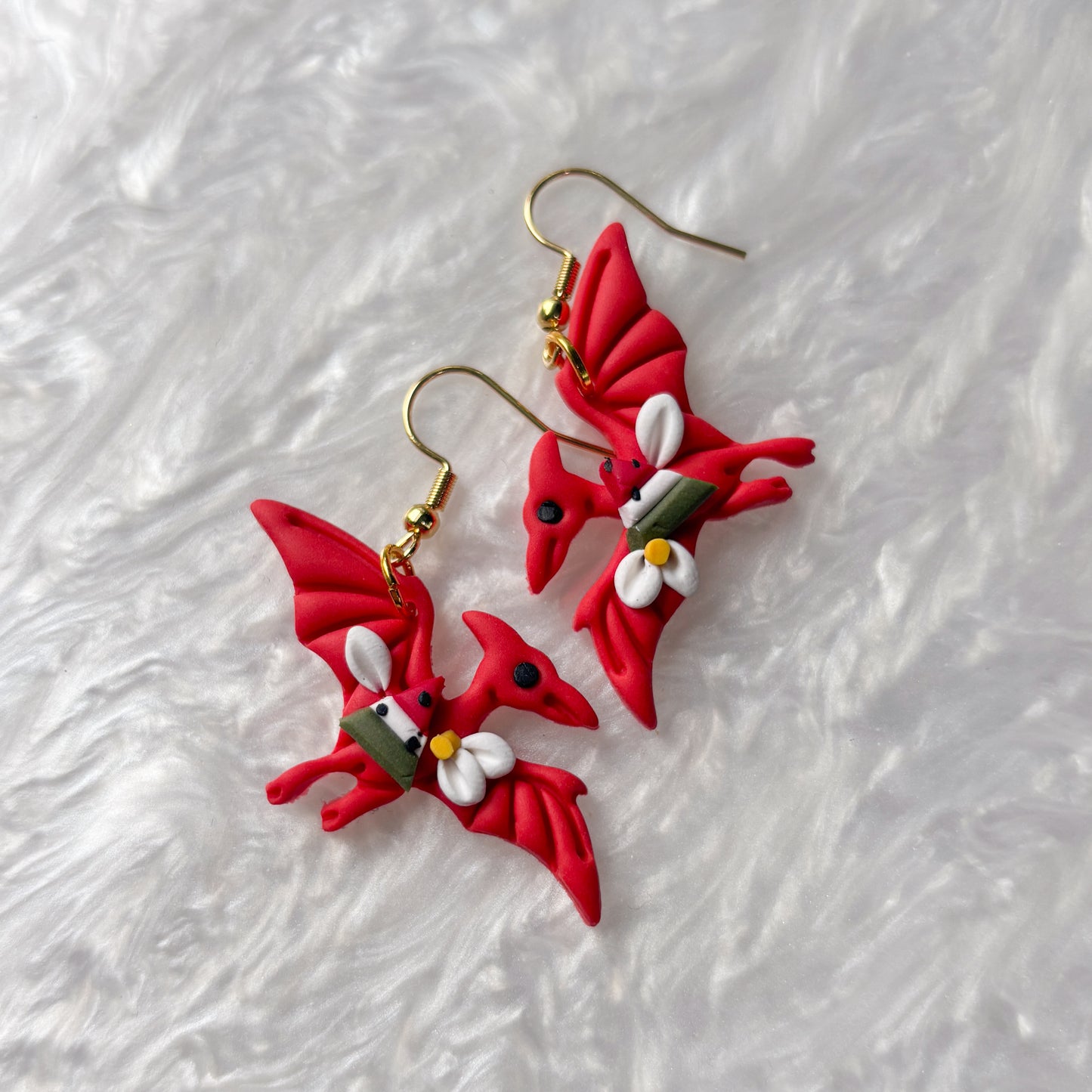 WATERMELON DINO EARRINGS (PTERODACTYL)