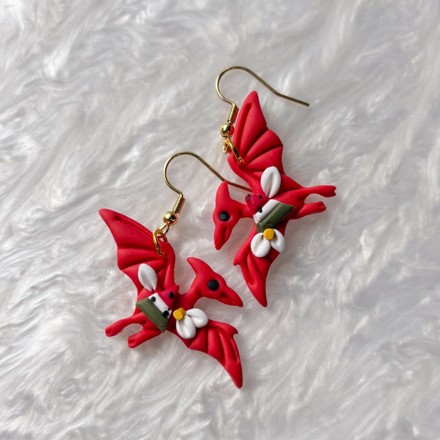 WATERMELON DINO EARRINGS (PTERODACTYL)