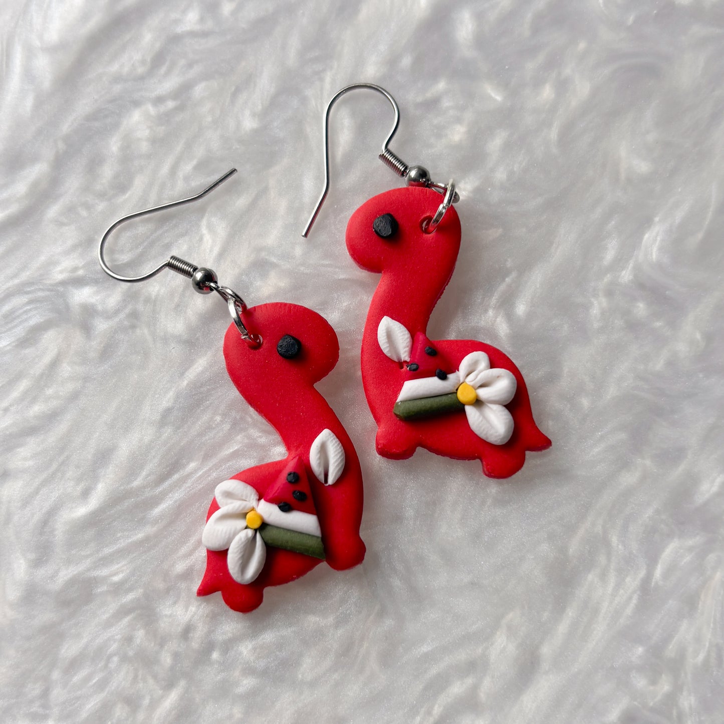 WATERMELON DINO EARRINGS (BRONTO)
