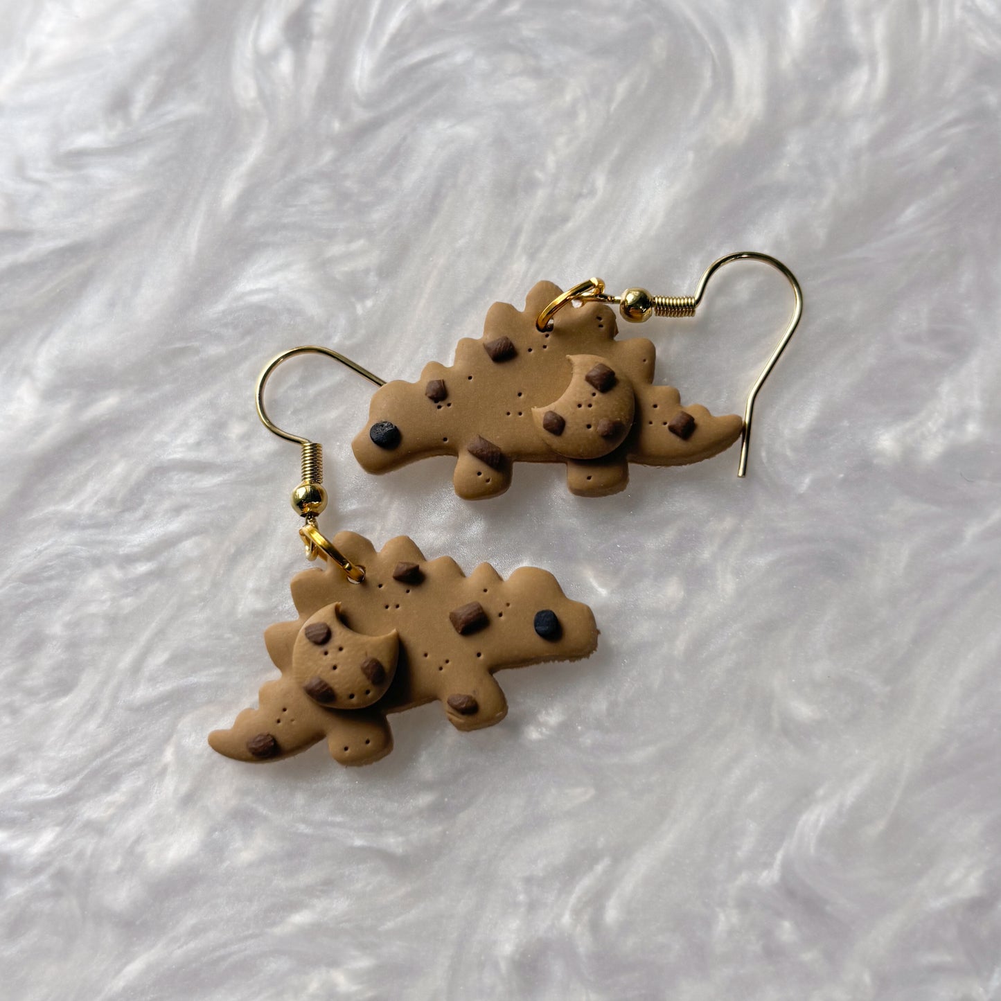 COOKIE DINO EARRINGS (STEGOSAURUS)