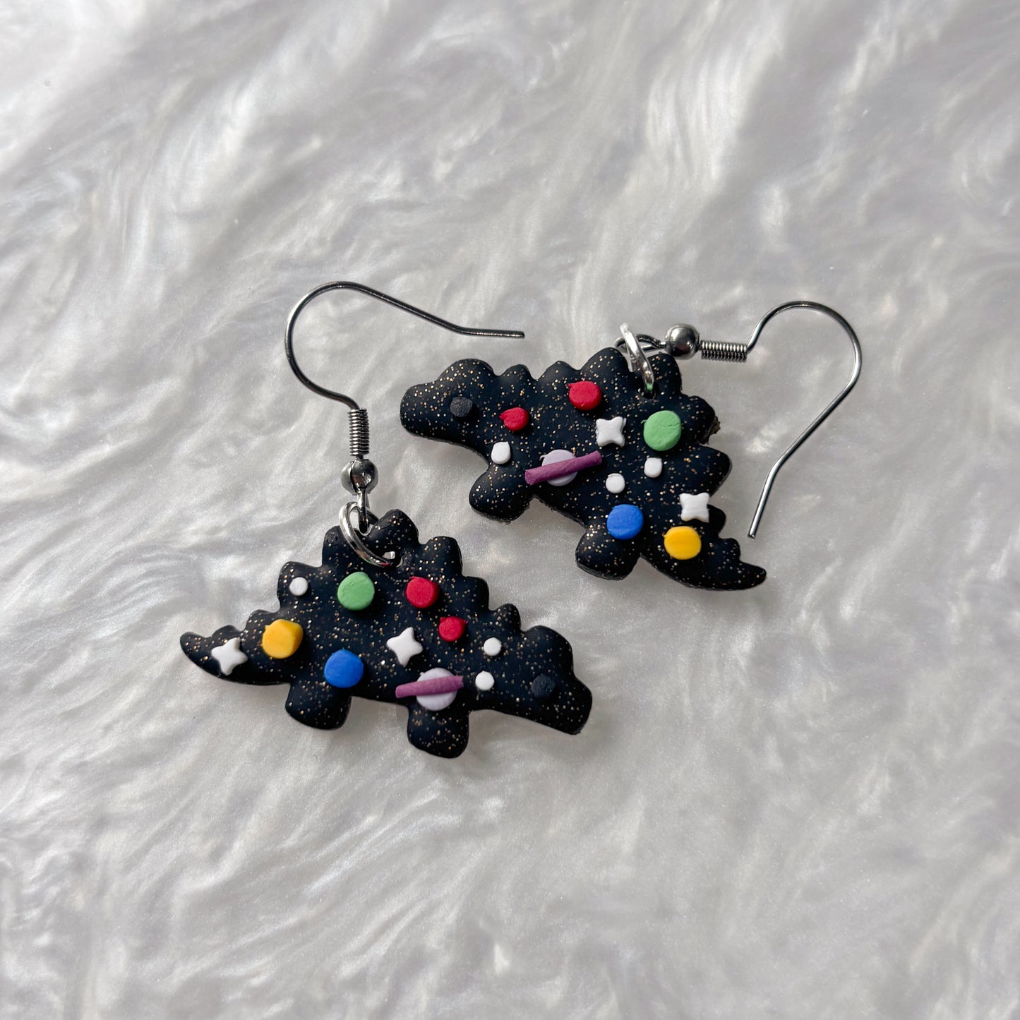 SPACE DINO EARRINGS (STEGOSAURUS)
