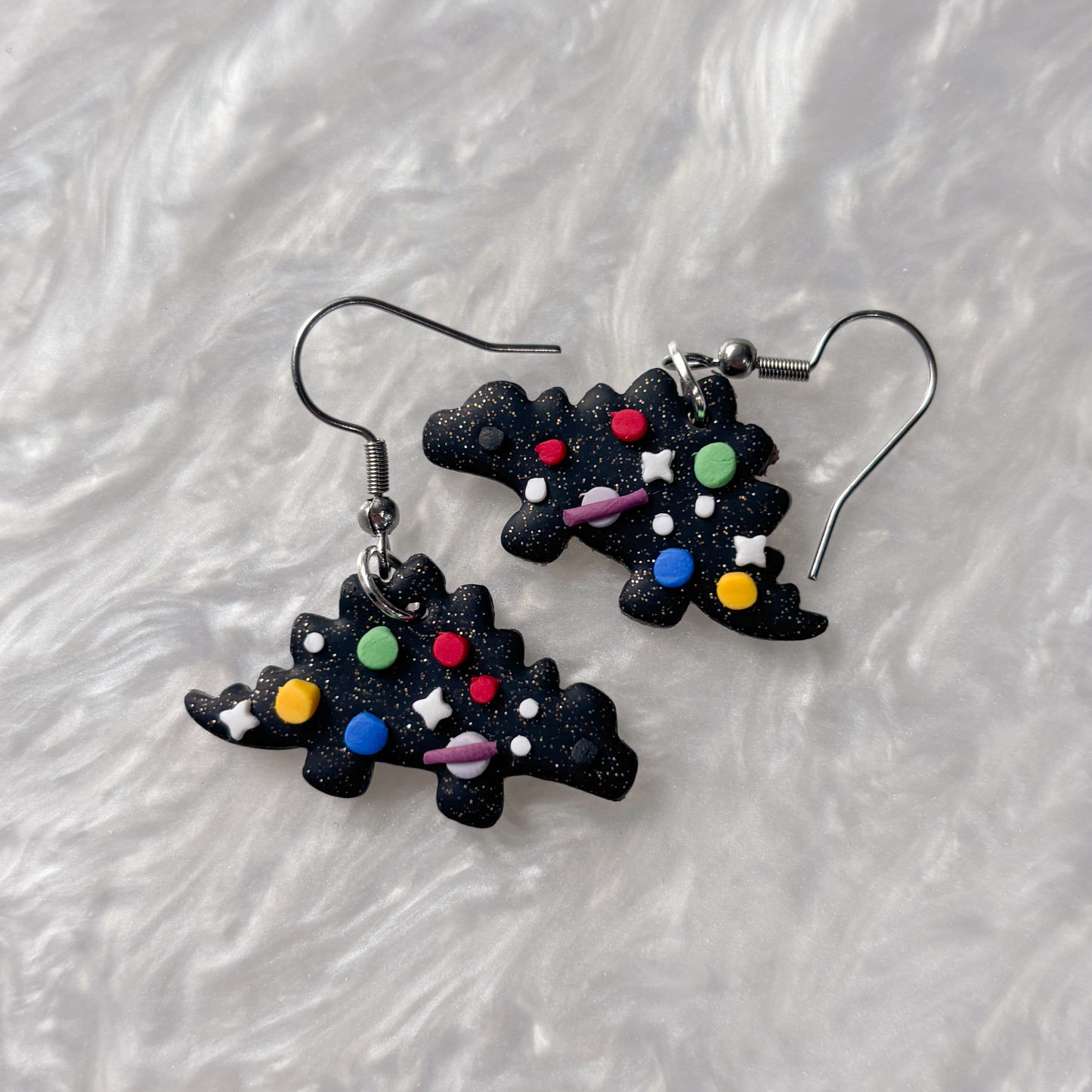 SPACE DINO EARRINGS (STEGOSAURUS)