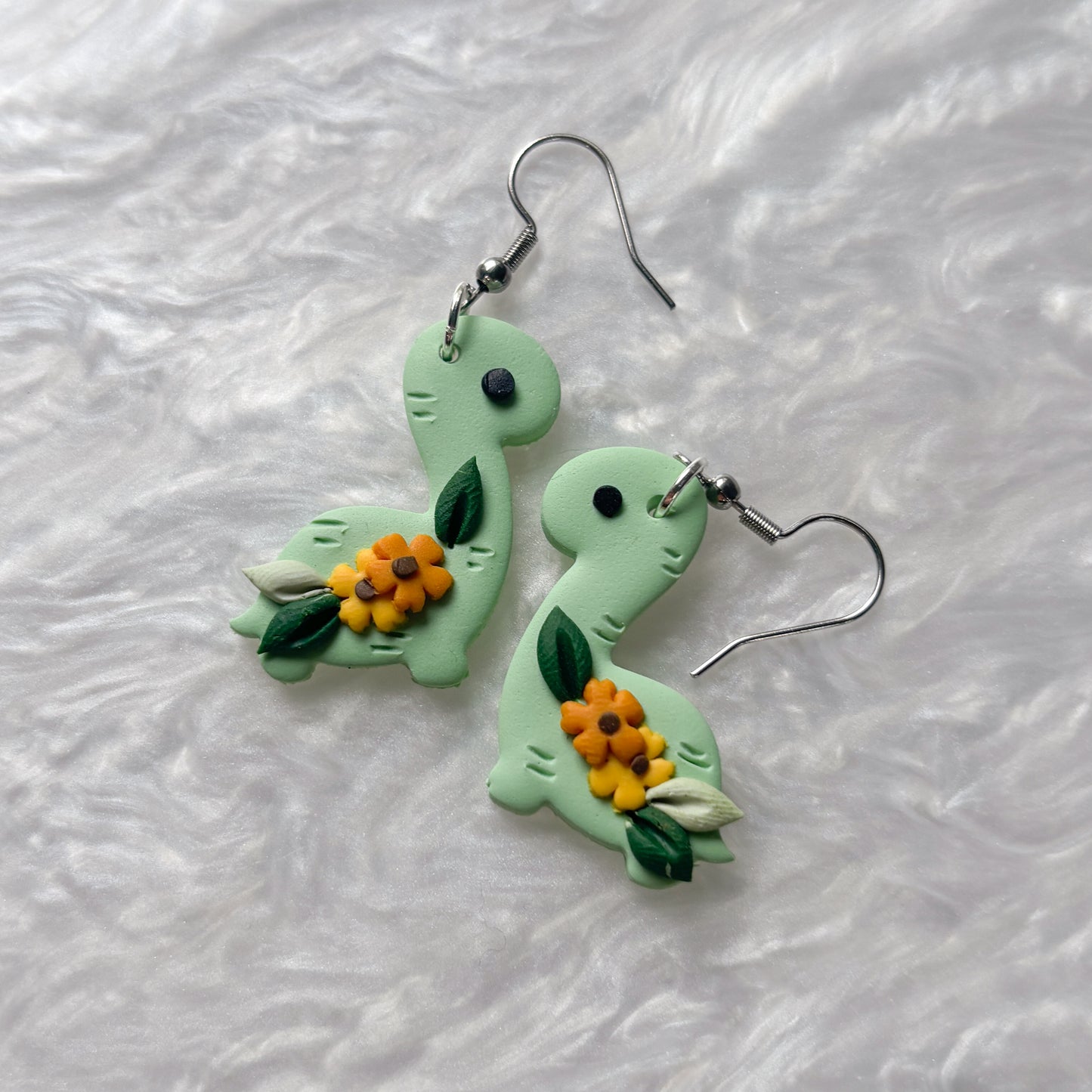 SUNFLOWER DINO EARRINGS (BRONTO)