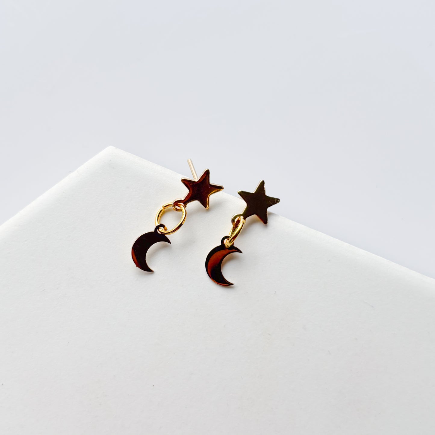 STAR & MOON CHARM STUD EARRINGS
