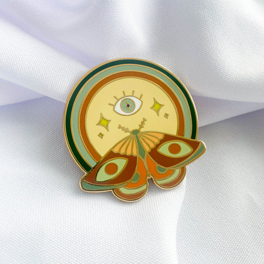 'MOTH + EYE' LARGE ENAMEL PIN