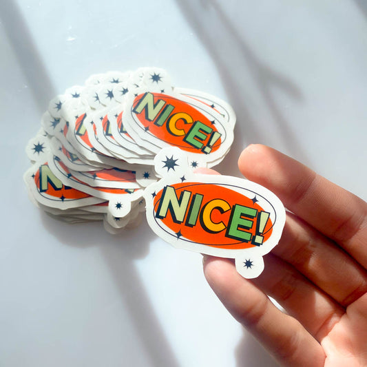 'NICE!' STICKER (CLEAR BACKGROUND)