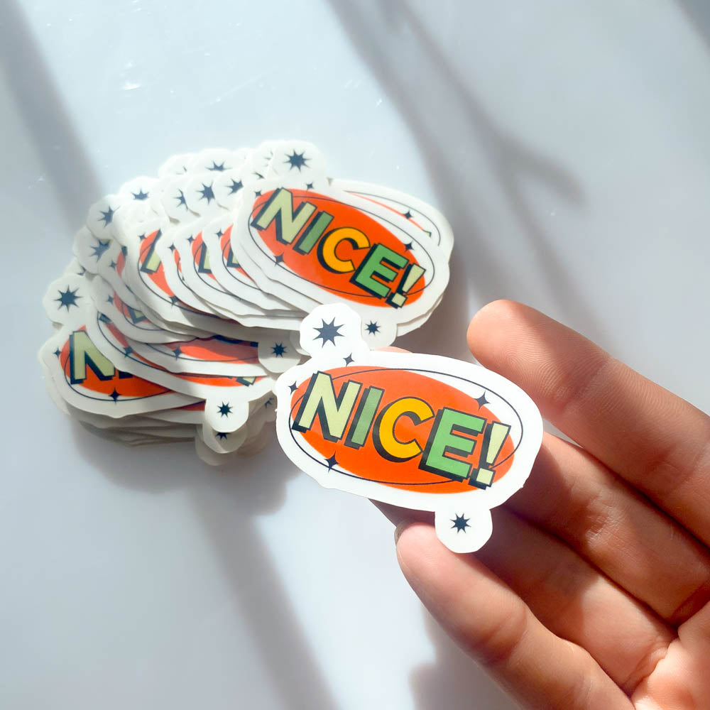 'NICE!' STICKER (CLEAR BACKGROUND)