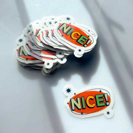 'NICE!' STICKER (CLEAR BACKGROUND)