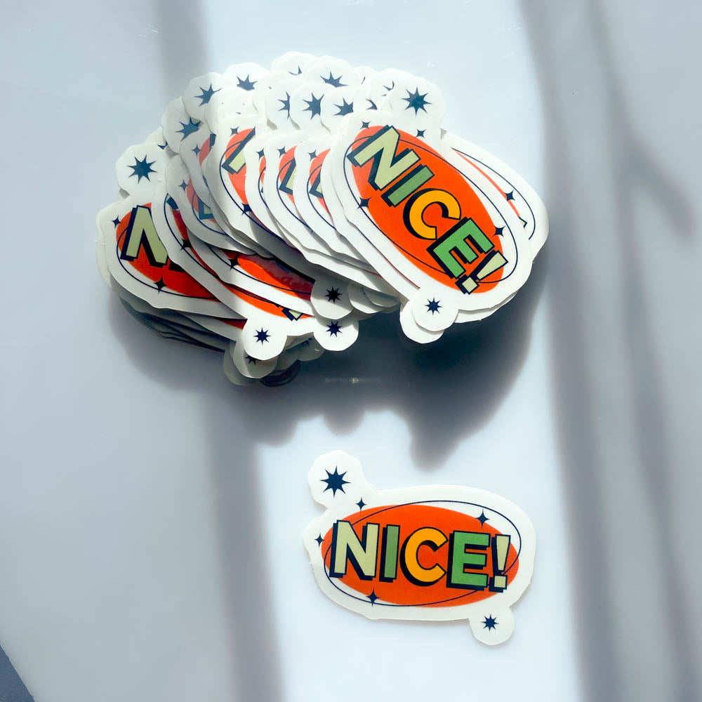 'NICE!' STICKER (CLEAR BACKGROUND)